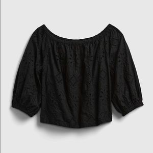 Gap Off Shoulder Eyelet Top